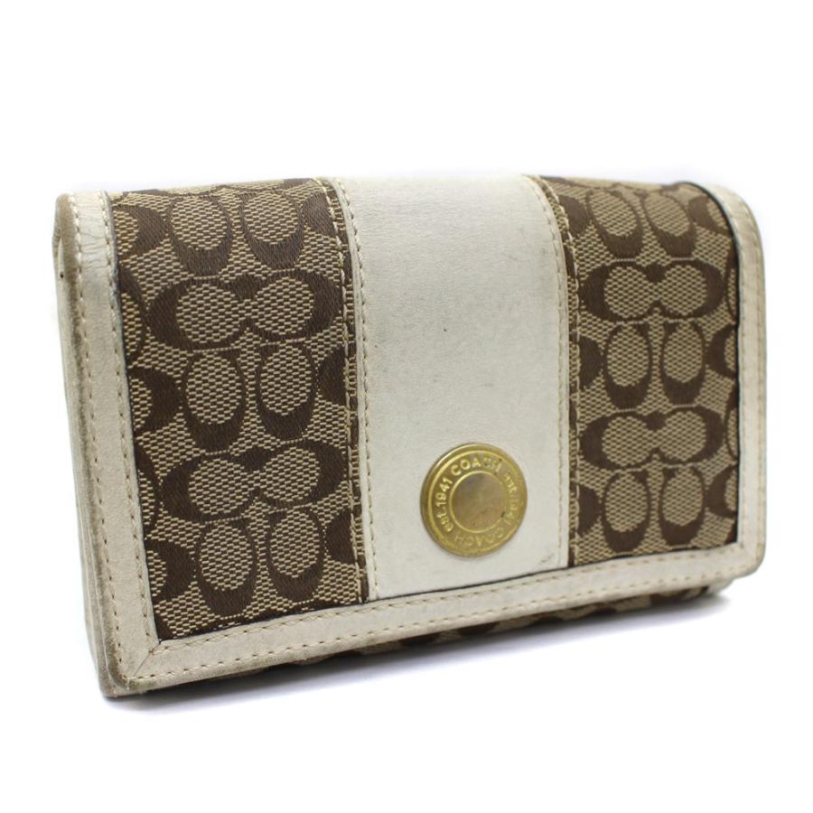 COACH 二つ折り財布 ベージュ　（並行輸入） COACH（コーチ） シグネチャー 二つ折り財布 レディース キャンバス