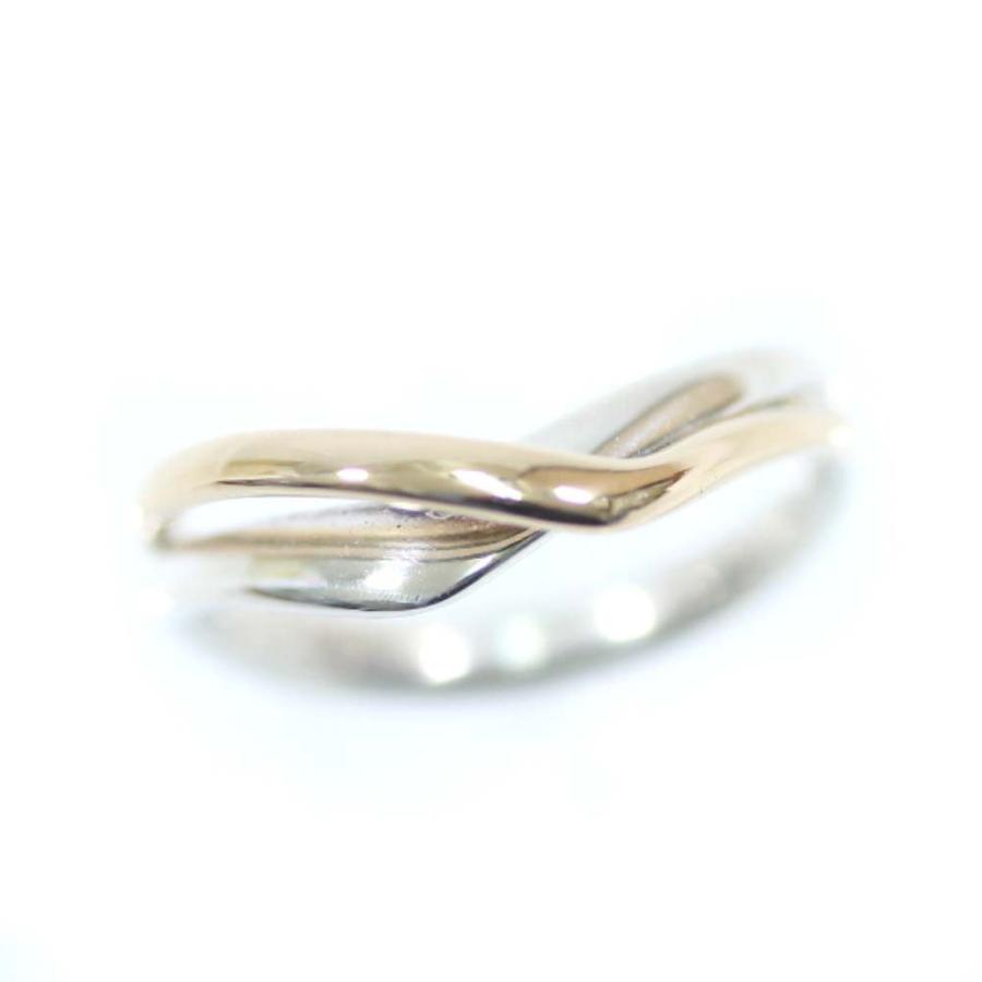 ヨンドシー V字 リング・指輪 レディース K10ゴールド シルバー925