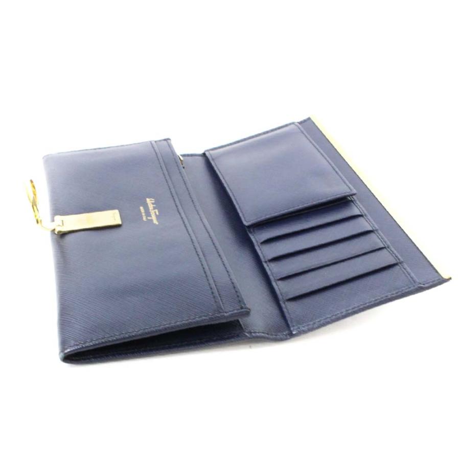 極美品 フェラガモ ガンチーニ柄 レザー 二つ折り 長財布 サルヴァトーレフェラガモ ガンチーニ 二つ折り 長財布