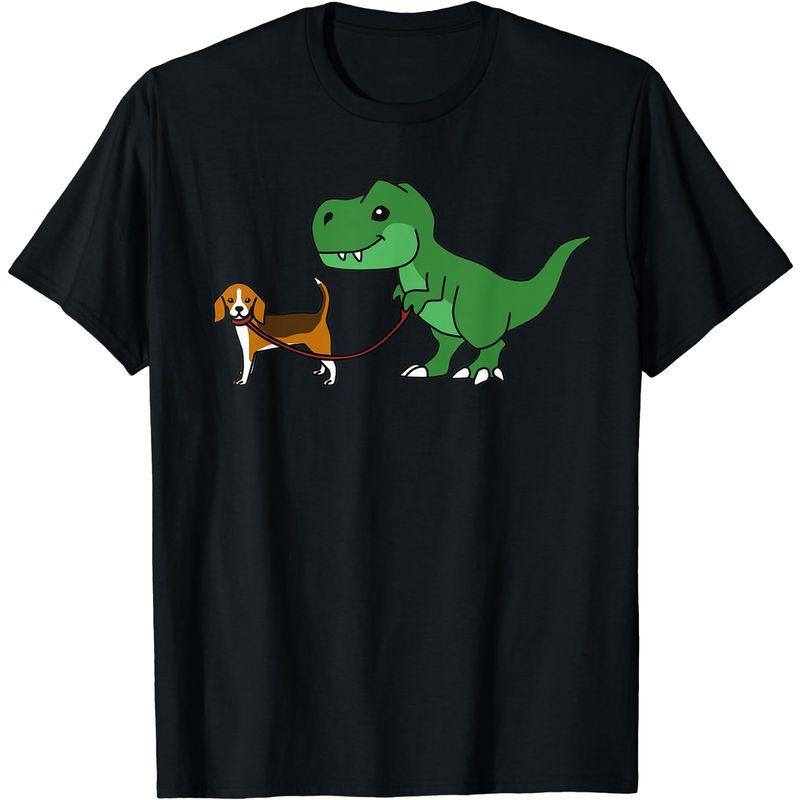 ティラノサウルス・レックスビーグル犬 Tシャツ｜golden-kagetsu-mart｜03