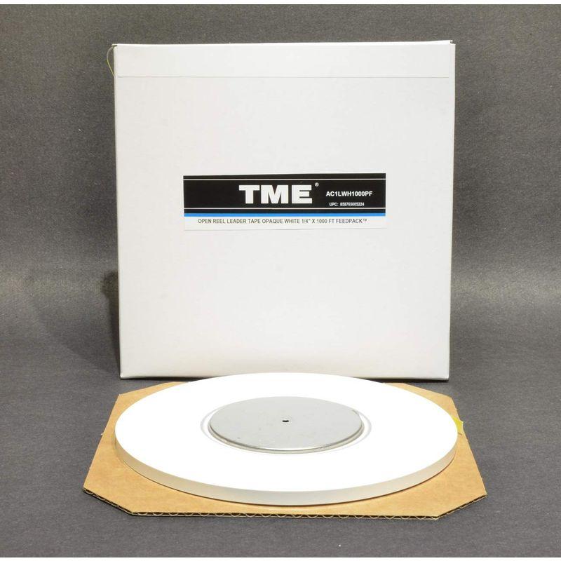 TME　オープンリールリーダーテープ　4インチ　1000フィート　ホワイト　パンケーキ　x　フィードパック　不透明
