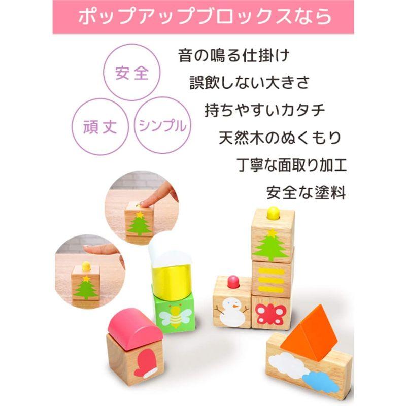 エデュテ限定ガイドブック付き とびでる積み木 POP UP ブロックス 木のおもちゃ 積み木 安心 安全 しかけ 仕掛け 音が鳴る 音 知育｜golden-kagetsu-mart｜04