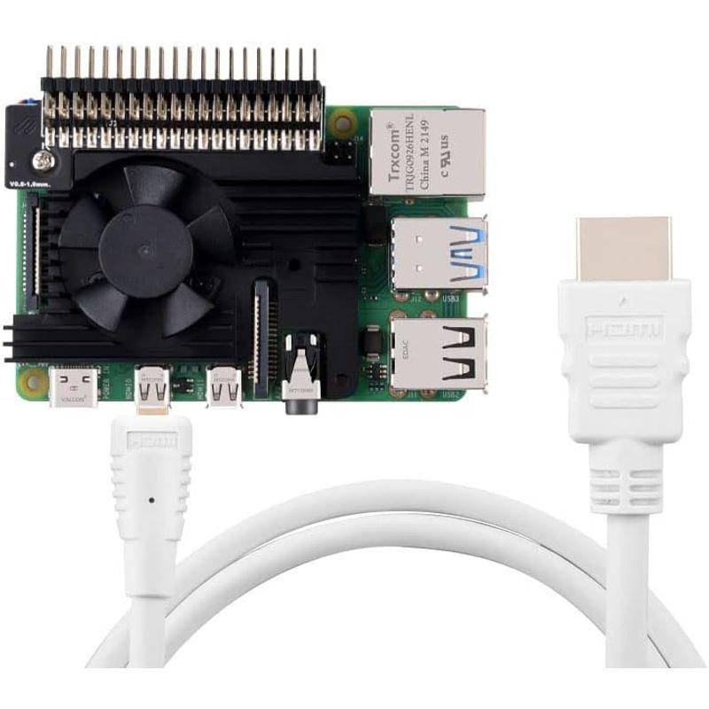 GeeekPi HDMI ケーブル 1m ホワイト Raspberry Pi 4 Micro HDMI-HDMI ケーブル Raspberr｜golden-kagetsu-mart｜03
