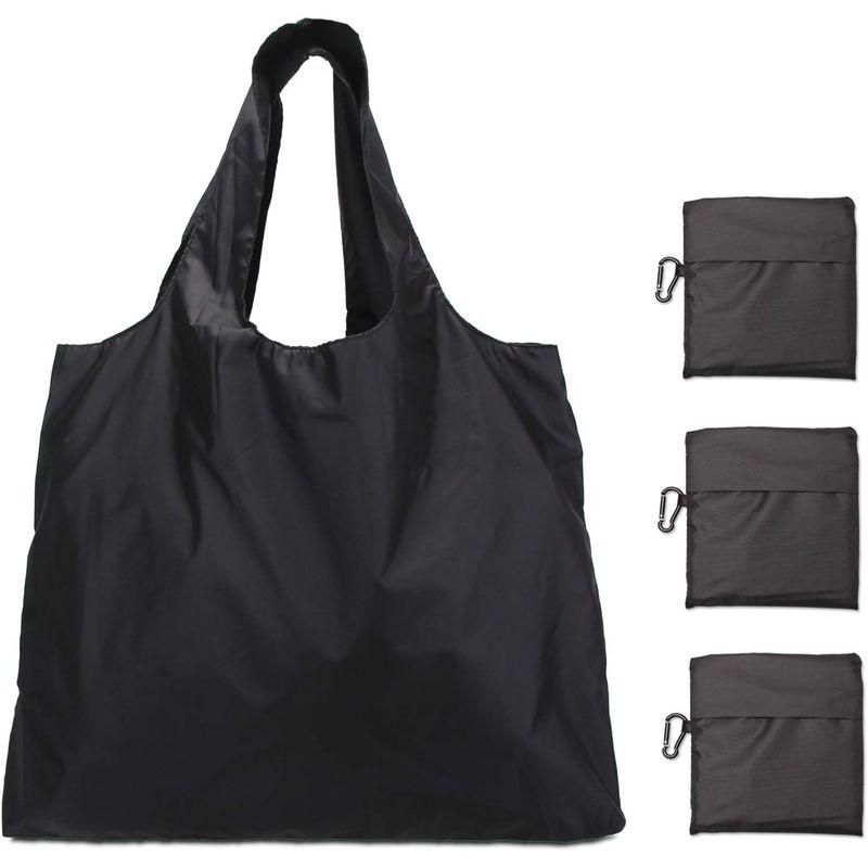 Luxja エコバッグ 3点セット 買い物バッグ 折りたたみ 大容量 軽量 黒｜golden-kagetsu-mart｜03