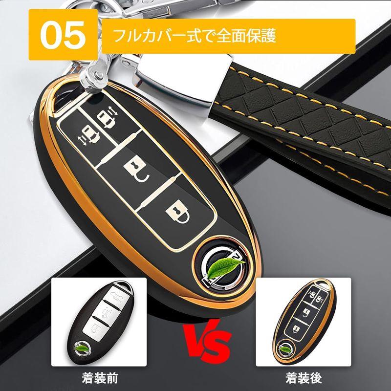 YORKNEIC スマートキーケース 日産適用 セレナ C27 C26 ノートオーラ e13 ノート e12 エクストレイル t32 t31｜golden-kagetsu-mart｜06