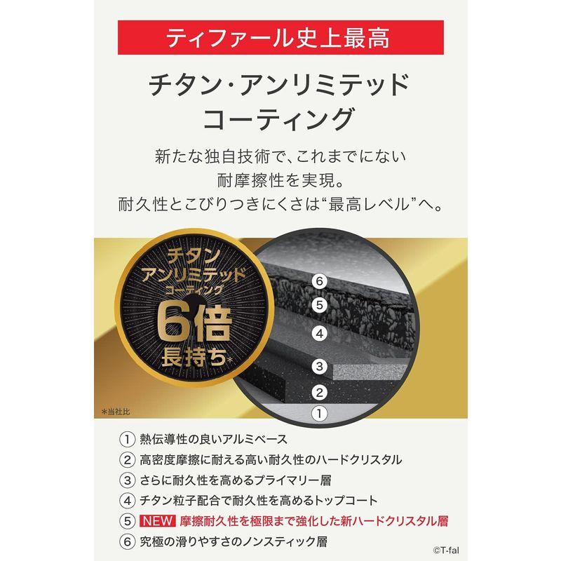 ティファール フライパン 26cm IH ガス火対応 「IHルージュ・アンリミテッド フライパン」 こびりつきにくい レッド G26205｜golden-kagetsu-mart｜08