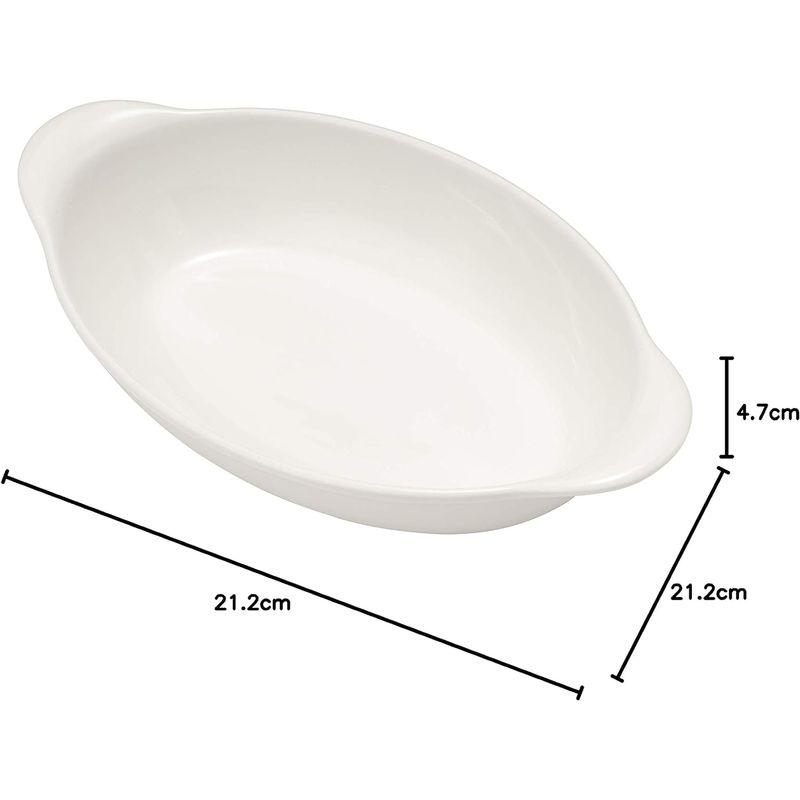 TAMAKI グラタン皿 フォルテモア ホワイト 直径21.2×奥行12.5×高さ4.7cm 400ml 電子レンジ・食洗機・オーブン対応｜golden-kagetsu-mart｜08