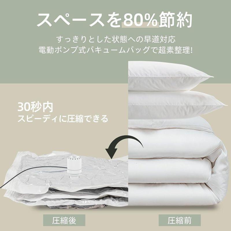 Vacbird 布団圧縮袋 掃除機不要 衣類圧縮袋 8枚セット電動ポンプ Vacbird 布団圧縮袋 掃除機不要 衣類圧縮袋 8枚セット電動ポンプ