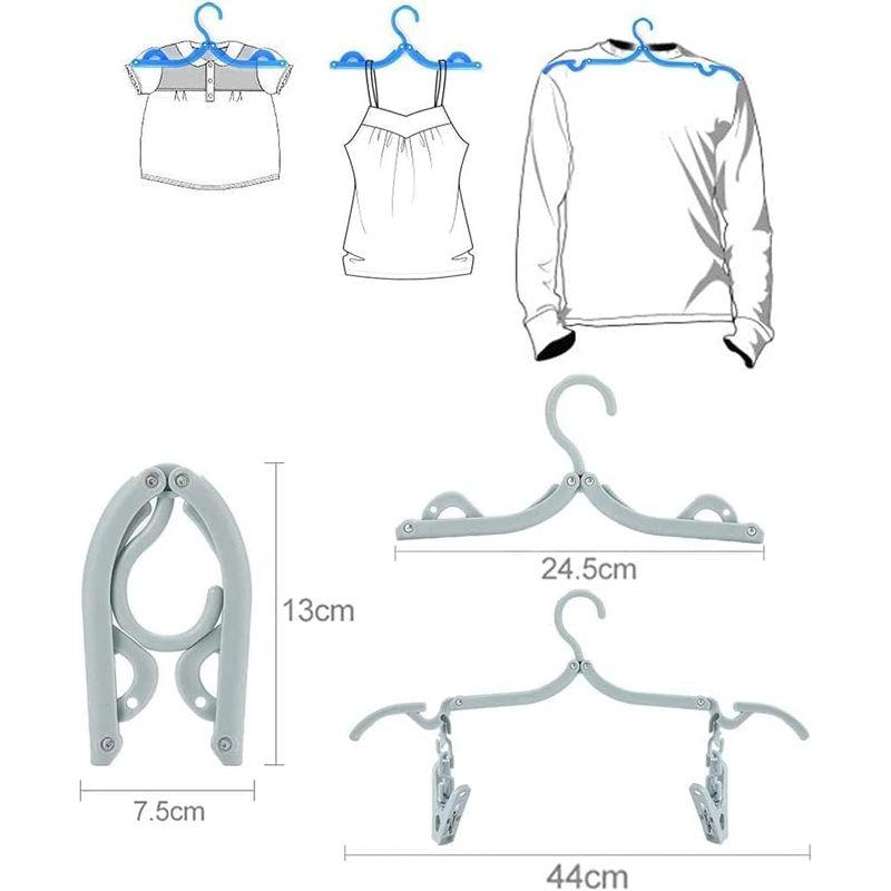 hengshao 旅行ハンガー 携帯ハンガー 旅行 洗濯 グッズ 12個入り 洗濯ロープ1本 旅行用ハンガー セット 折りたたみ式 ハンガー｜golden-kagetsu-mart｜05