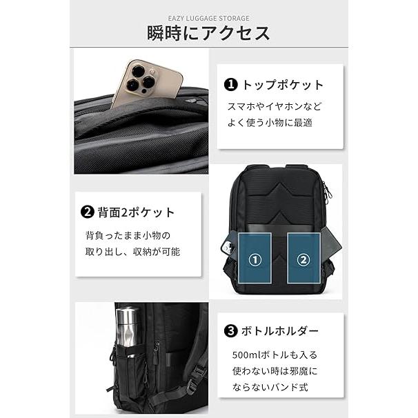 zepirion ビジネスリュック 2階建て リュックサック 大容量 2層 zepirion ビジネスリュック 2階建て リュックサック 大容量 2層