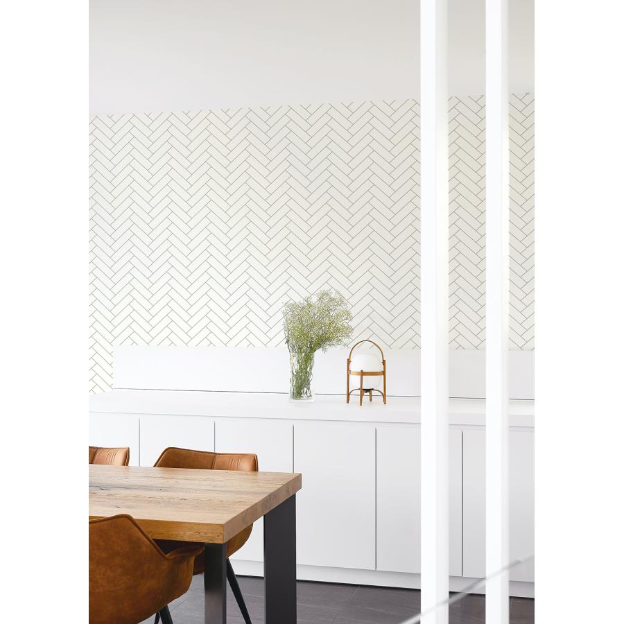 壁紙シール DIY HDC-20444 1ロール15m ホワイト 防カビ タイル