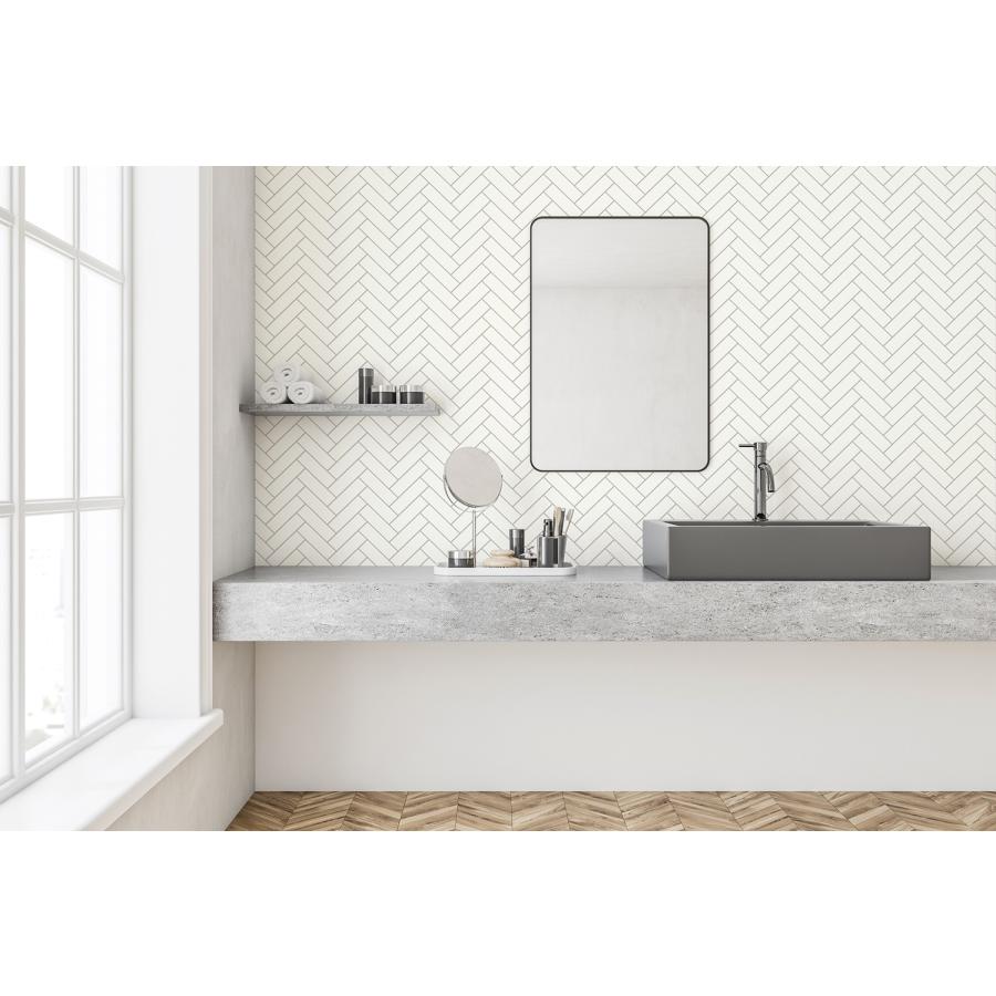 壁紙シール DIY HDC-20444 1ロール15m ホワイト 防カビ タイル