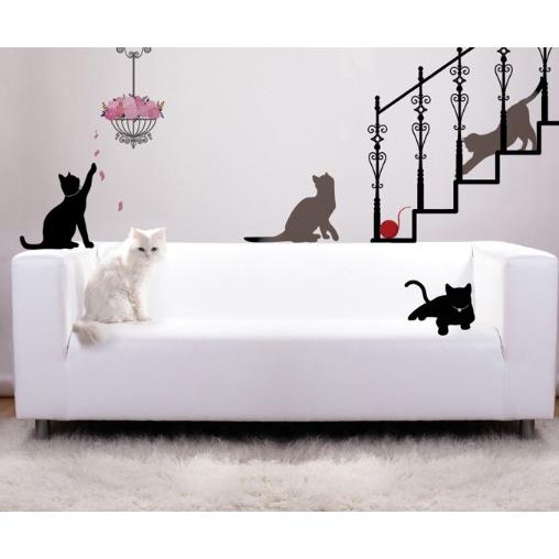 ウォールステッカー 階段の猫 ねこ 猫 ネコ おしゃれ Kr 0095 ゴールデンレシオ 通販 Yahoo ショッピング