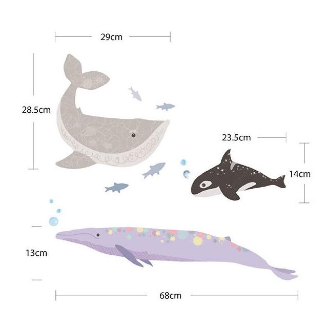 ウォールステッカー クジラの仲間たち アニマル 動物 どうぶつ 海 クジラ くじら 鯨 子供部屋 50×70cm 海|golden-ratio|06