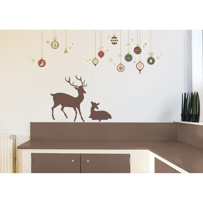 クリスマス ウォールステッカー トナカイ2 シール 北欧 通販