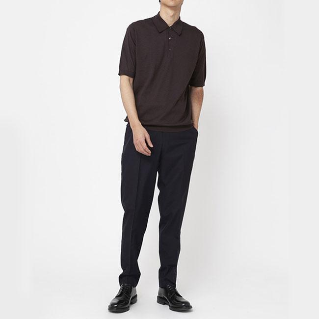 738 新品 ジョンスメドレー MYCROFT 半袖 ポロシャツ カットソー M JOHN SMEDLEY ジョンスメドレー 半袖ポロシャツ メンズ ブラック