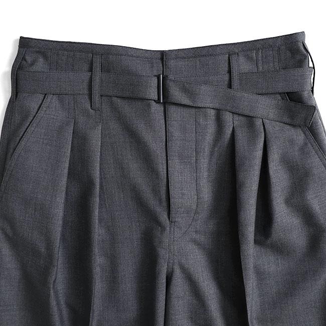 LEMAIRE ルメール ベルテッド トロピカルウール プリーツパンツ PA1173 LF1386 スラックス メンズの画像