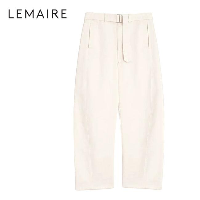 LEMAIRE ルメール ツイスト ベルテッドパンツ PA326 LD1034 白 LEMAIRE ルメール ツイスト ベルテッドパンツ PA326 LD1034 白