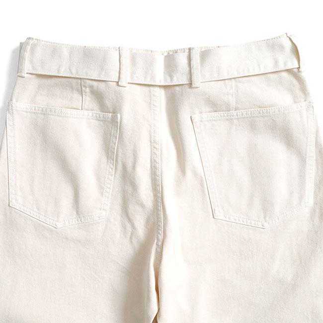 LEMAIRE ルメール ツイスト ベルテッドパンツ PA326 LD1034 白 LEMAIRE ルメール ツイスト ベルテッドパンツ PA326 LD1034 白