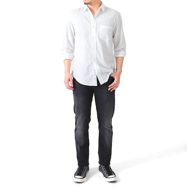 Frank & Eileen 長袖 シャツ 白 ホワイト リネン混 メンズ XS