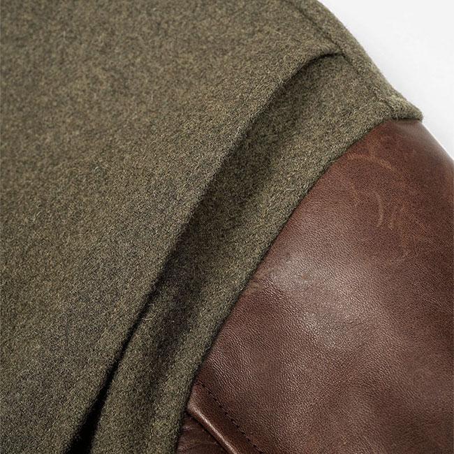 Nigel Cabourn ナイジェルケーボン 40s タンカースジャケット アーミーメルトン 80490030004 スタジャン 袖レザー メンズの画像