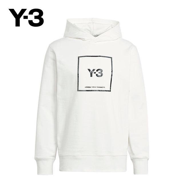Y-3 スクエアロゴ フーディ GV6056 ホワイト メンズ