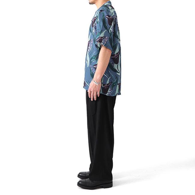 RAINMAKER 柄シャツ RAINMAKER レインメーカー 孔雀柄 ショールカラーシャツ RM231