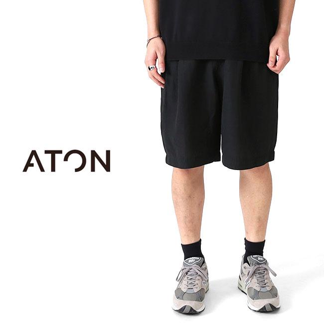 ATON エイトン コットンリネン 2タックショーツ PRAGGM0302