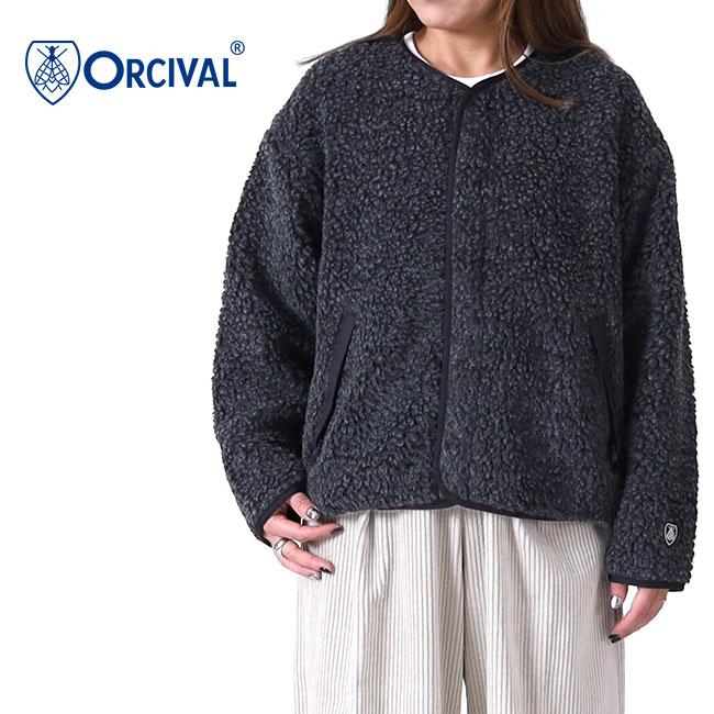 ORCIVAL オーシバル ウールボア カラーレス ジャケット OR-A0232 ORCIVAL オーシバル ウールボア カラーレス ジャケット OR-A0232