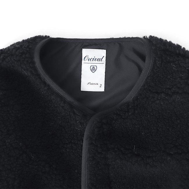 ORCIVAL オーシバル ウールボア カラーレス コート OR-A0233 WBA ノー