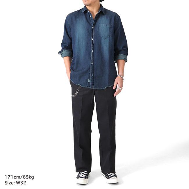 [予約商品] HTC × Dickies エイチティーシー ディッキーズ コラボ 874 Wチェーン スタッズワーク ワークパンツ SN-32 W.Chain 黒 メンズ｜golden-state｜02