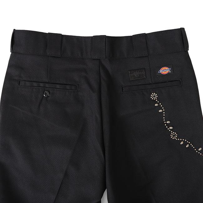 [予約商品] HTC × Dickies エイチティーシー ディッキーズ コラボ 874 Wチェーン スタッズワーク ワークパンツ SN-32 W.Chain 黒 メンズ｜golden-state｜06