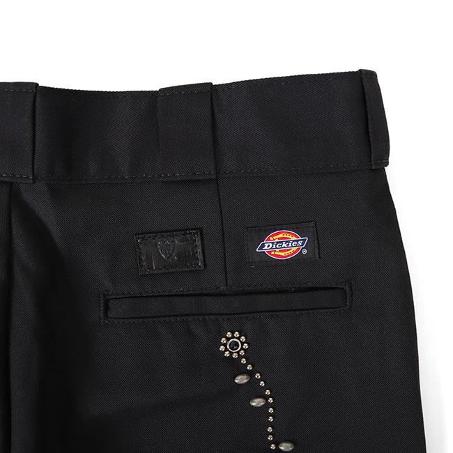 [予約商品] HTC × Dickies エイチティーシー ディッキーズ コラボ 874 Wチェーン スタッズワーク ワークパンツ SN-32 W.Chain 黒 メンズ｜golden-state｜08