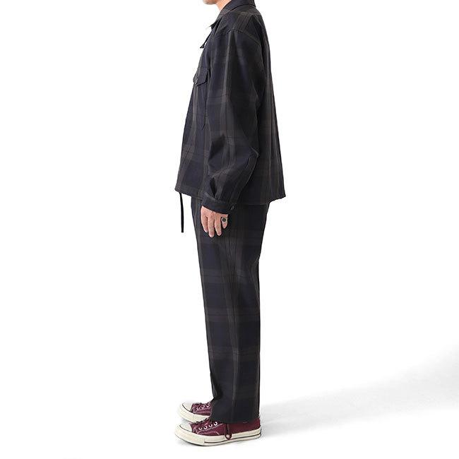 unfil アンフィル ウールギャバジン チェック ジップブルゾン