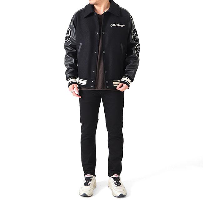 Golden Goose ゴールデングース ウール × レザー ワッペンロゴ 襟付き 