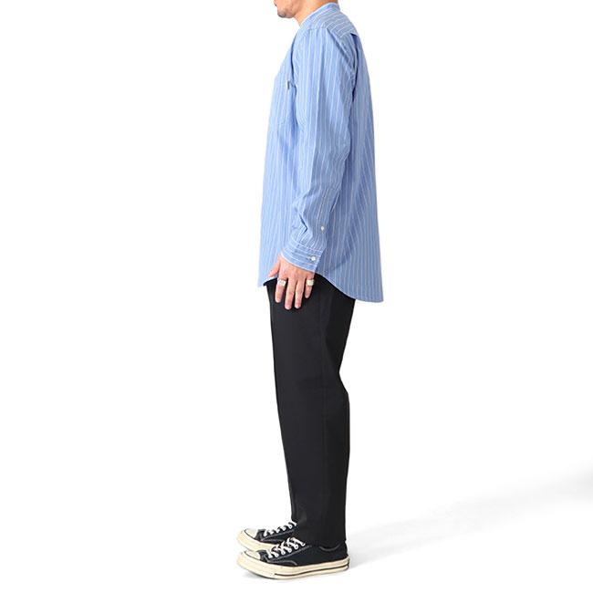 TIME SALE] GYMPHLEX ジムフレックス ストライプ バンドカラーシャツ J