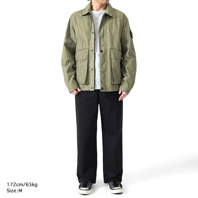 STONE ISLAND ストーンアイランド ワックスコーティング コーチジャケット 4100054 オリーブ ミリタリージャケット メンズの画像