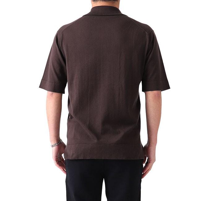 新品未使用★JOHN SMEDLEY 半袖 ニット Tシャツ ブラウン JOHN SMEDLEY ニットTシャツ 半袖 メンズ ジョンスメドレー 30