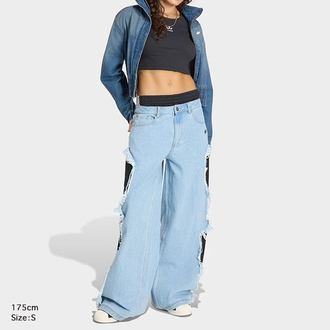 コーティングレイヤードデニムパンツ adidas originals アディダスオリジナルス アディレニウム レイヤード