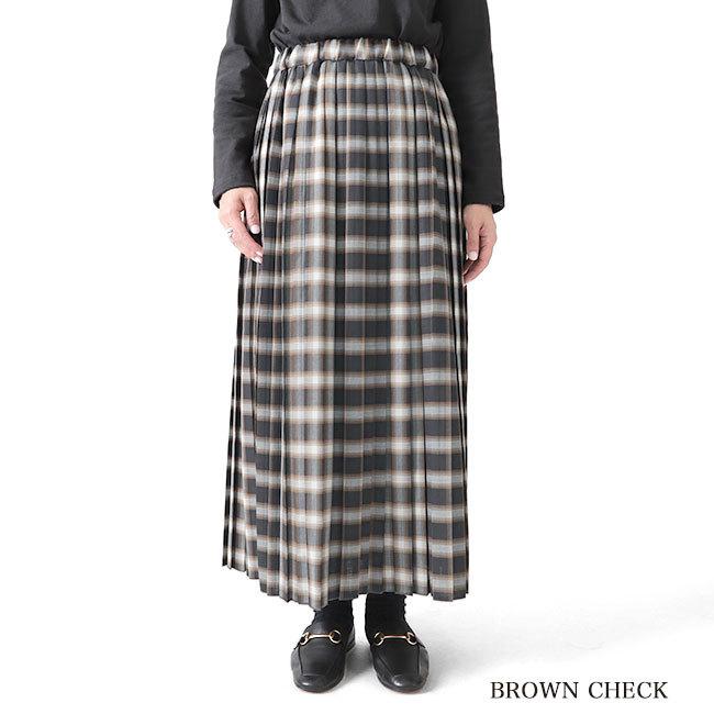 LE GLAZIK ルグラジック ウールチェック タックギャザー プリーツ  