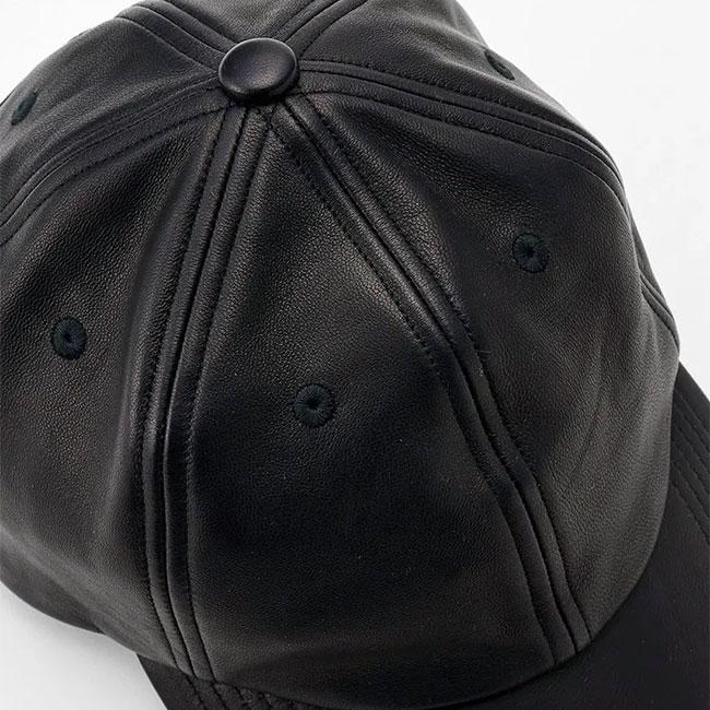 KIJIMA TAKAYUKI シープレザー CAP キャップ 本革 黒 KIJIMA TAKAYUKI キジマタカユキ シープレザー 6パネル キャップ