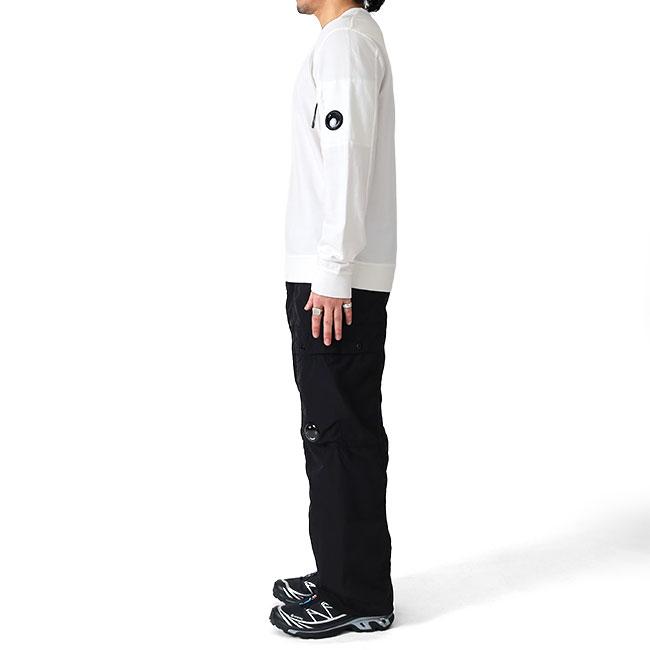 C.P. Company スウェット 白 袖レンズ 13CMSS057A C.P. Company シーピーカンパニー ガーメントダイ ライトフリース