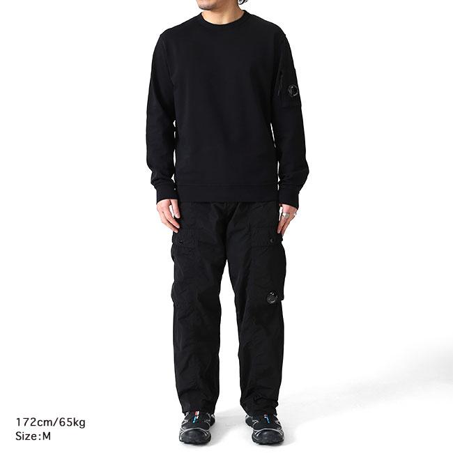 C.P. Company ブラック レンズ付きスウェット L C.P. Company シーピーカンパニー ガーメントダイ ライトフリース