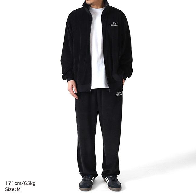 ラストマン LASTMAN 251LM-CT02 VELOUR TRACK PANTS ロゴ刺繍 ベロア トラック パンツ 日本製 ブラック系 S【中古】 LASTMAN ラストマン ベロア トラックパンツ 251LM-CT02 ジャージ 黒