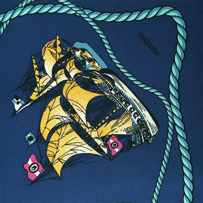 【美品】ORCIVAL×マニプリ 海洋デザイン スカーフ　63cm×63cm manipuri(マニプリ)】 SILK SCARF|allureville OFFICIAL SITE