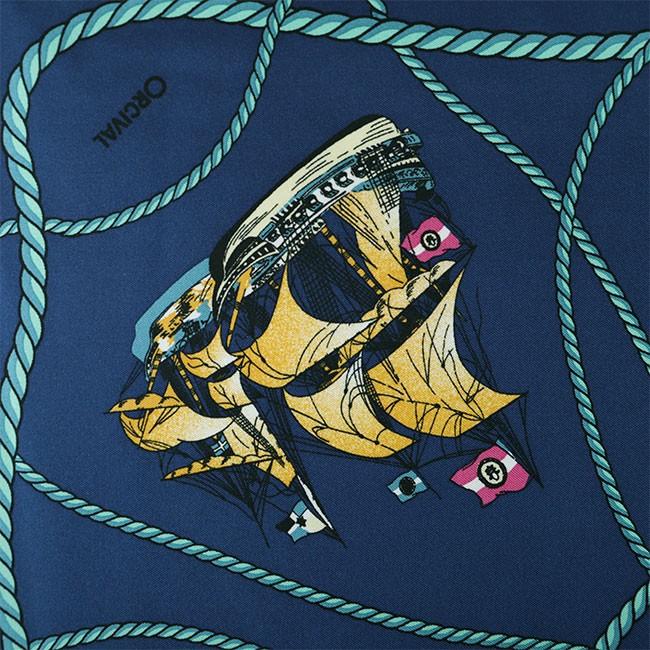 【美品】ORCIVAL×マニプリ 海洋デザイン スカーフ　63cm×63cm manipuri(マニプリ)】 SILK SCARF|allureville OFFICIAL SITE