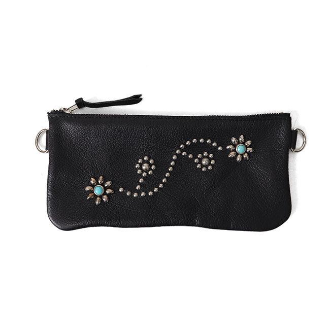 HTC エイチティーシー スタッズ ショルダーパース レザーミニポーチ