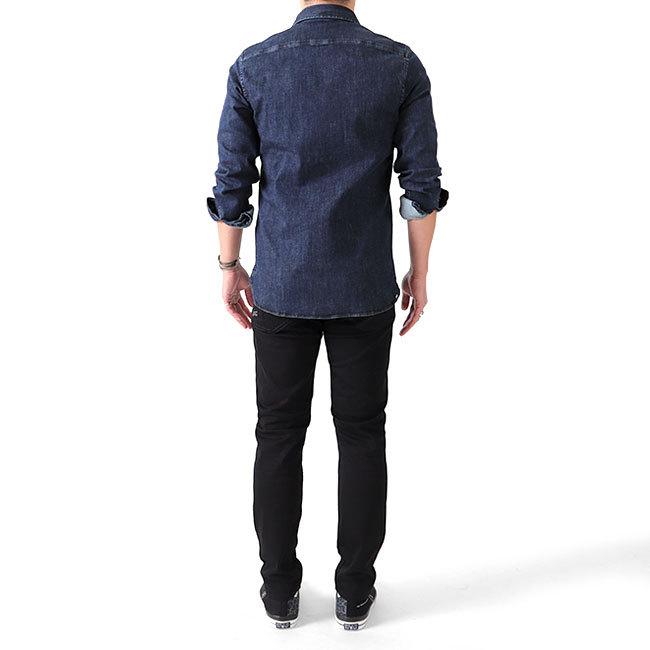 DENHAM デンハム AXEL SHIRT IC シザーロゴ アクセル ストレッチ