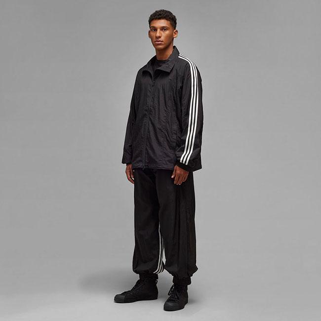Y-3 ワイスリー 3ストライプス ナイロンパンツ JD5998 ナイロンタフタ 黒 メンズの画像