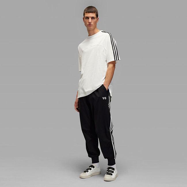 Y-3 ワイスリー 3ストライプス ジャージ カフパンツ JN7034 トラックパンツ 黒 メンズの画像